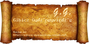 Gibicz Gyöngyvirág névjegykártya